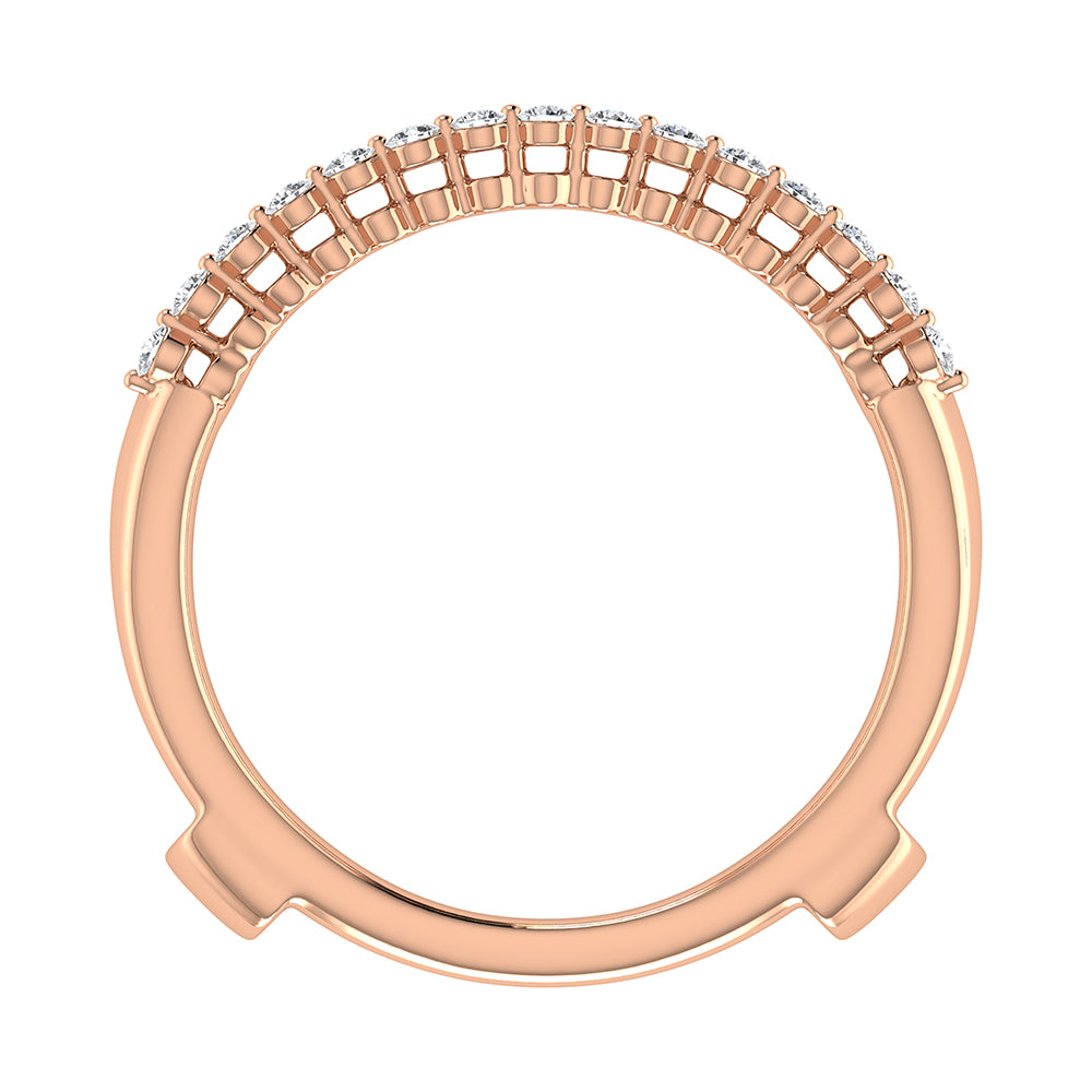 10K Pink Gold 1/4 Ct.Tw. Diamond Guard Ring