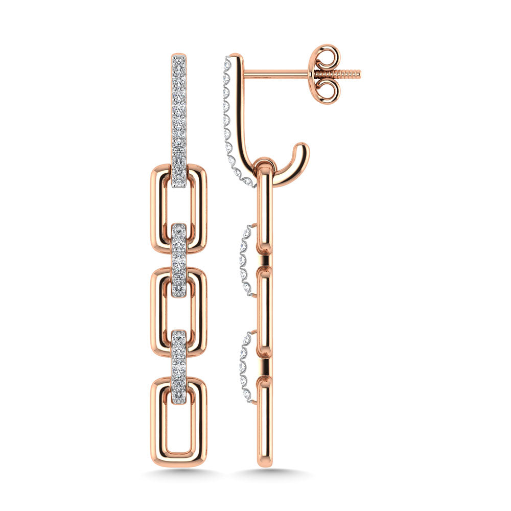 Diamond 1/6 Ct.Tw. Danglers Earrings in 10K Rose Gold