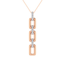 Cargar imagen en el visor de la galería, 10K Pink Gold 1/8 Ct.Tw. Diamond Cuban Link Pendant