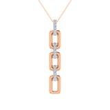 10K Pink Gold 1/8 Ct.Tw. Diamond Cuban Link Pendant