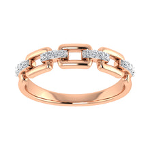 Cargar imagen en el visor de la galería, 10K Pink Gold 1/8 Ct.Tw. Diamond Cuban Link Fashion Ring