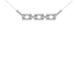 10K White Gold 1/10 Ct.Tw. Diamond Cuban Link Necklace