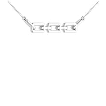 Cargar imagen en el visor de la galería, 10K White Gold 1/10 Ct.Tw. Diamond Cuban Link Necklace