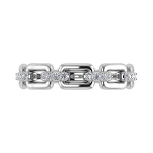 Cargar imagen en el visor de la galería, 10K White Gold 1/8 Ct.Tw. Diamond Cuban Link Fashion Ring