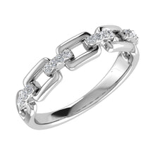 Load image into Gallery viewer, 10K White Gold 1/8 Ct.Tw. Diamond Cuban Link Fashion Ring