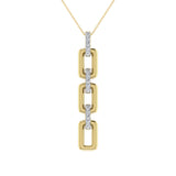 10K Yellow Gold 1/8 Ct.Tw. Diamond Cuban Link Pendant