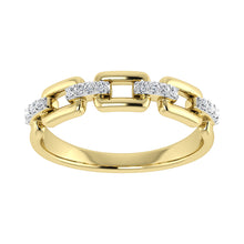 Cargar imagen en el visor de la galería, 10K Yellow Gold 1/8 Ct.Tw. Diamond Cuban Link Fashion Ring