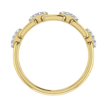 Cargar imagen en el visor de la galería, 10K Yellow Gold 1/8 Ct.Tw. Diamond Cuban Link Fashion Ring