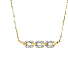 Cargar imagen en el visor de la galería, 10K Yellow Gold 1/5 Ct.Tw. Round Diamond Cuban Link Necklace