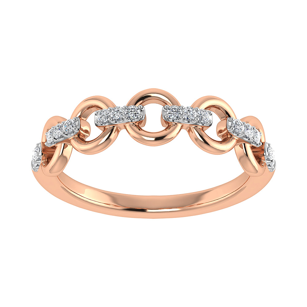 10K Rose Gold 1/10 Ct.Tw. Diamond Fashion Ring