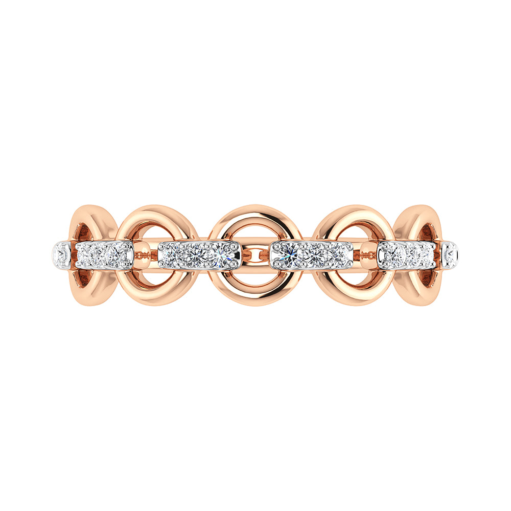 10K Rose Gold 1/10 Ct.Tw. Diamond Fashion Ring