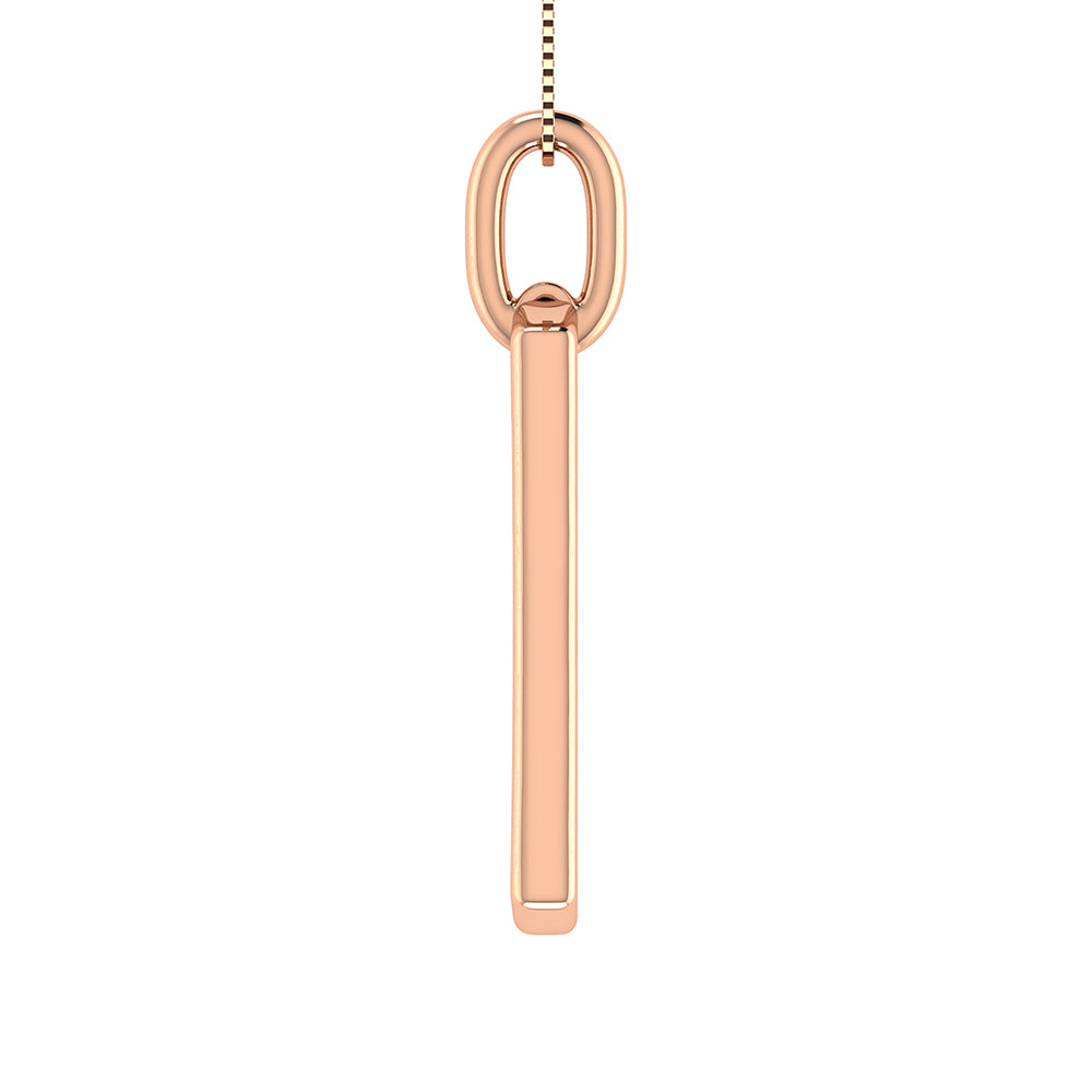 10K Pink Gold 1/6 Ct.Tw. Round Diamond Paper Clip Pendant