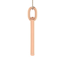 Cargar imagen en el visor de la galería, 10K Pink Gold 1/6 Ct.Tw. Round Diamond Paper Clip Pendant