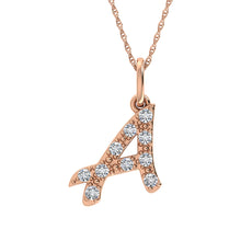 Cargar imagen en el visor de la galería, Diamond 1/8 Ct.Tw. Letter A Pendant in 10K Rose Gold