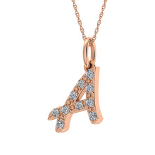 Cargar imagen en el visor de la galería, Diamond 1/8 Ct.Tw. Letter A Pendant in 10K Rose Gold