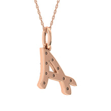 Cargar imagen en el visor de la galería, Diamond 1/8 Ct.Tw. Letter A Pendant in 10K Rose Gold