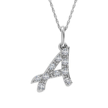 Load image into Gallery viewer, Diamond 1/8 Ct.Tw. Letter A Pendant in 10K White Gold