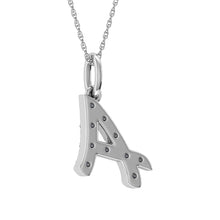 Cargar imagen en el visor de la galería, Diamond 1/8 Ct.Tw. Letter A Pendant in 10K White Gold