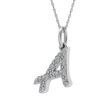 Cargar imagen en el visor de la galería, Diamond 1/8 Ct.Tw. Letter A Pendant in 10K White Gold