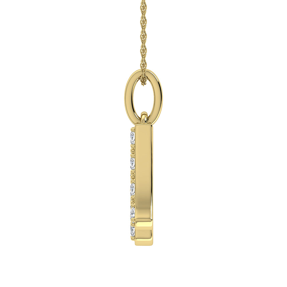 Diamond 1/8 Ct.Tw. Letter A Pendant in 10K Yellow Gold