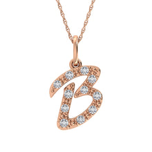 Cargar imagen en el visor de la galería, Diamond 1/8 Ct.Tw. Letter B Pendant in 10K Rose Gold