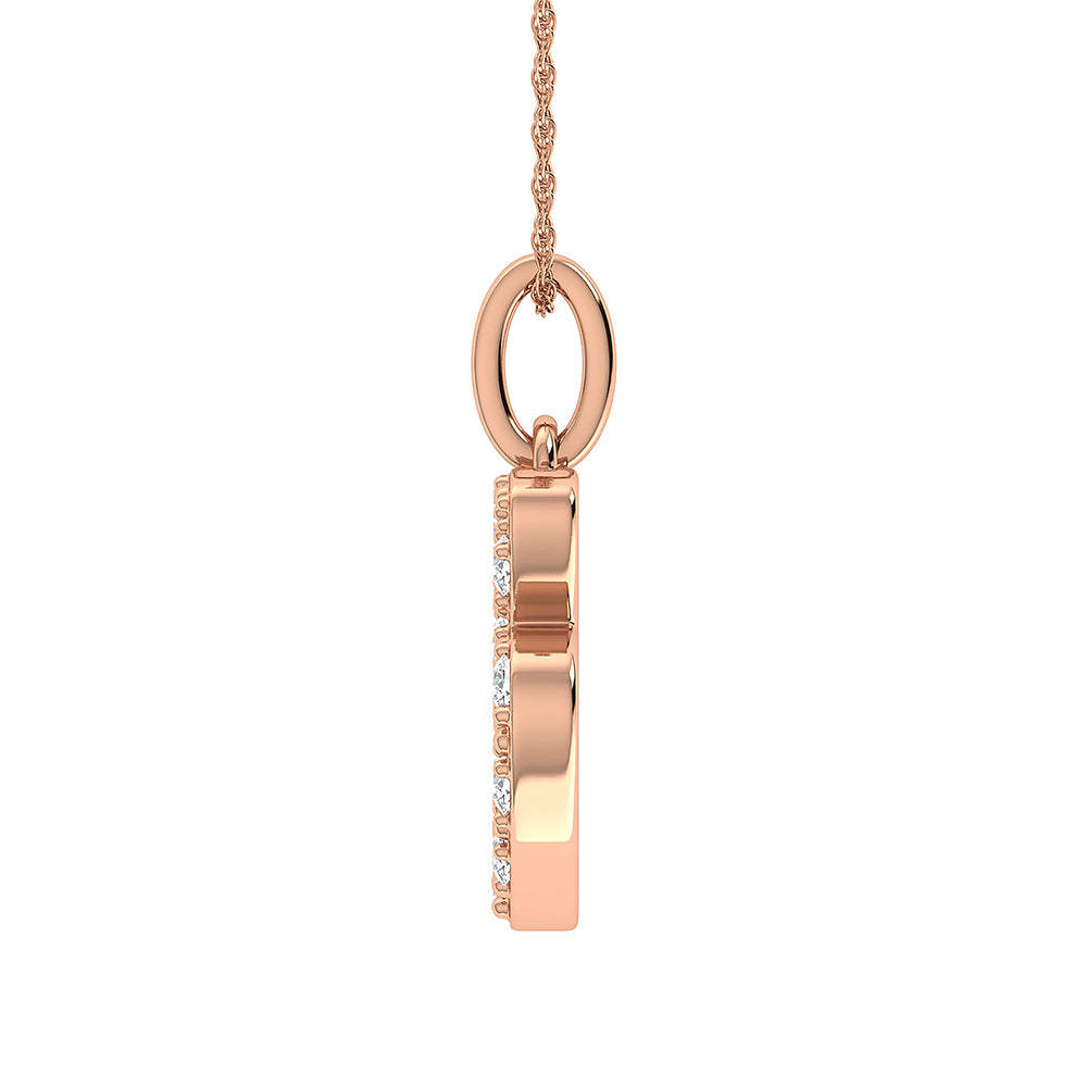 Diamond 1/8 Ct.Tw. Letter B Pendant in 10K Rose Gold