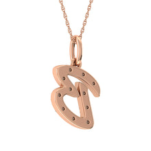 Load image into Gallery viewer, Diamond 1/8 Ct.Tw. Letter B Pendant in 10K Rose Gold