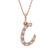 Load image into Gallery viewer, Diamond 1/8 Ct.Tw. Letter C Pendant in 10K Rose Gold