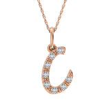 Diamond 1/8 Ct.Tw. Letter C Pendant in 10K Rose Gold