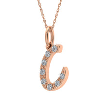 Load image into Gallery viewer, Diamond 1/8 Ct.Tw. Letter C Pendant in 10K Rose Gold