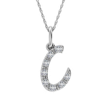 Cargar imagen en el visor de la galería, Diamond 1/8 Ct.Tw. Letter C Pendant in 10K White Gold