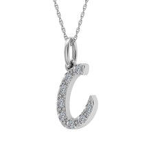 Cargar imagen en el visor de la galería, Diamond 1/8 Ct.Tw. Letter C Pendant in 10K White Gold