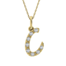 Load image into Gallery viewer, Diamond 1/8 Ct.Tw. Letter C Pendant in 10K Yellow Gold