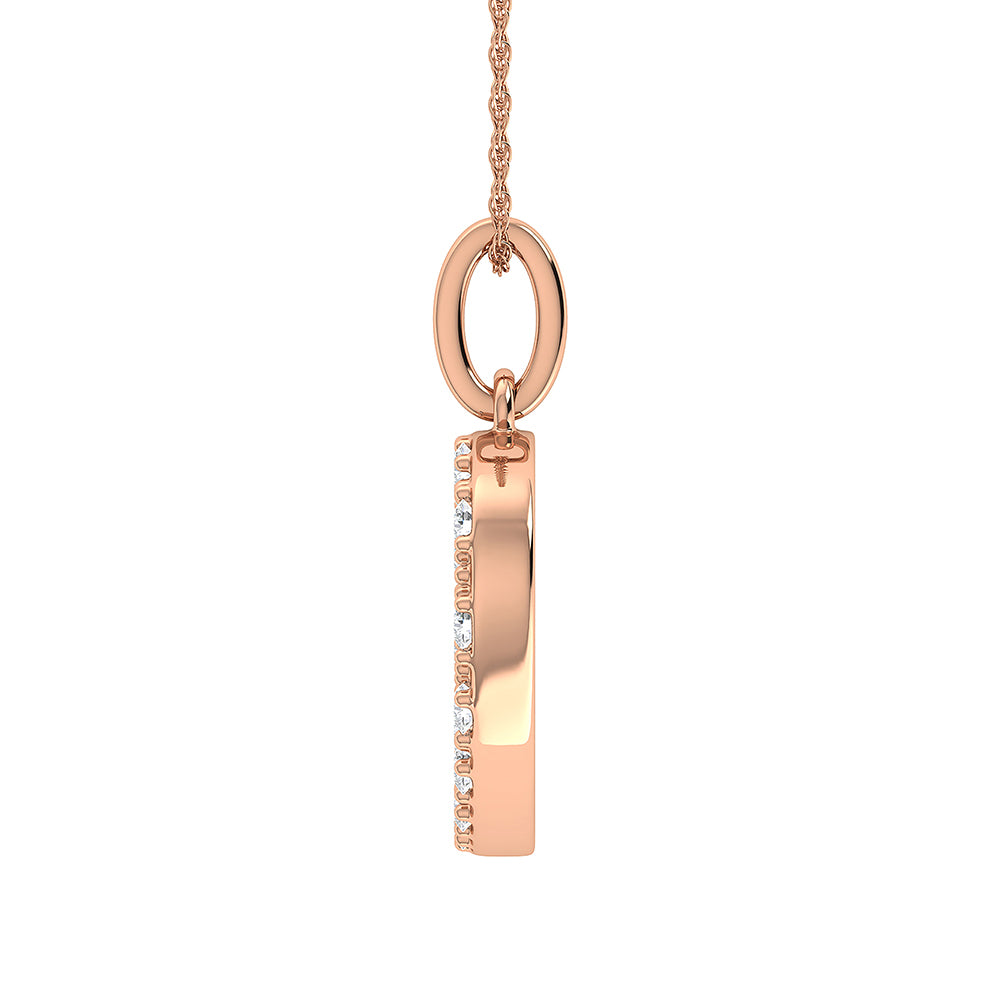 Diamond 1/8 Ct.Tw. Letter D Pendant in 10K Rose Gold