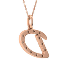 Load image into Gallery viewer, Diamond 1/8 Ct.Tw. Letter D Pendant in 10K Rose Gold