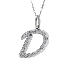 Cargar imagen en el visor de la galería, Diamond 1/8 Ct.Tw. Letter D Pendant in 10K White Gold