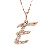 Load image into Gallery viewer, Diamond 1/8 Ct.Tw. Letter E Pendant in 10K Rose Gold