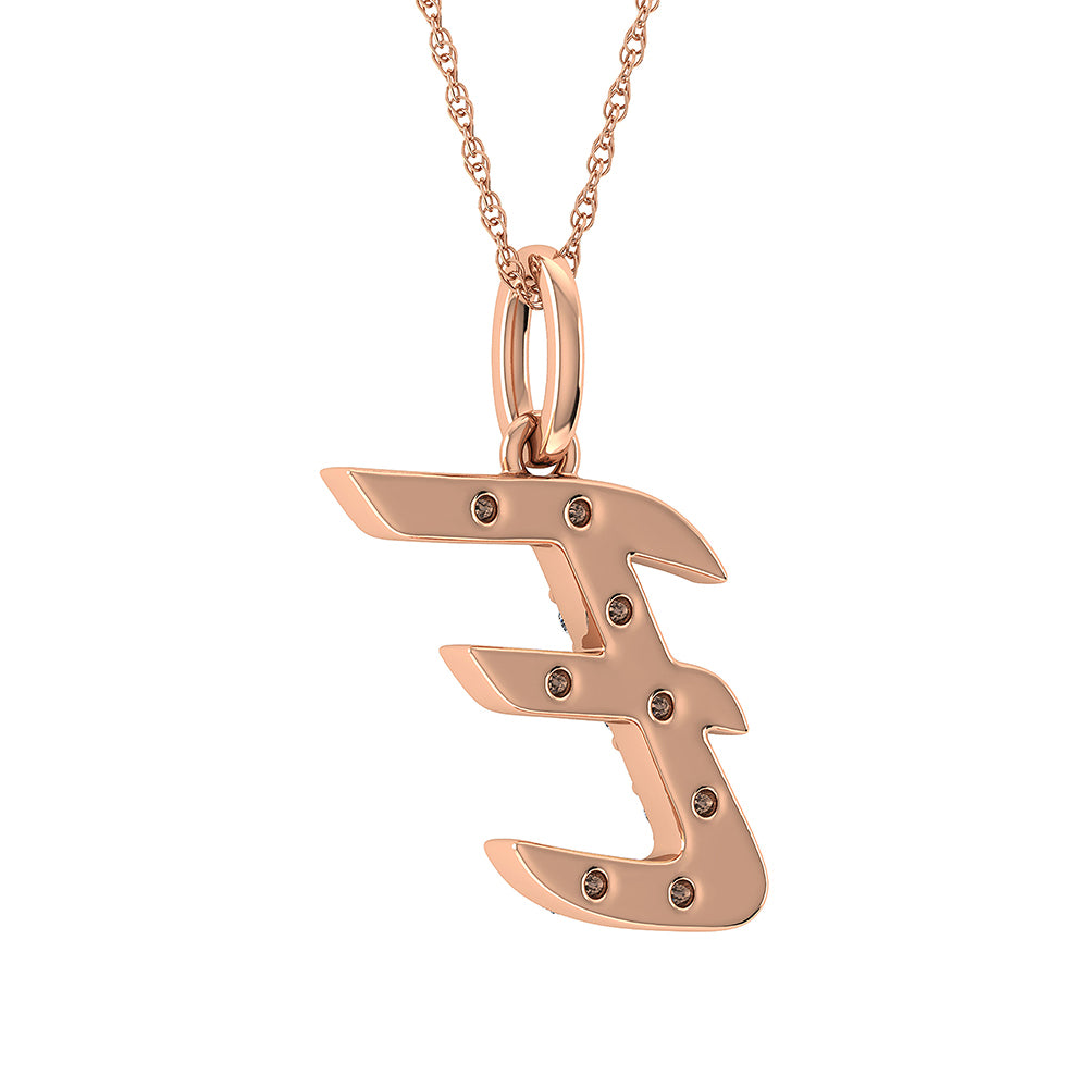 Diamond 1/8 Ct.Tw. Letter E Pendant in 10K Rose Gold