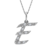 Load image into Gallery viewer, Diamond 1/8 Ct.Tw. Letter E Pendant in 10K White Gold