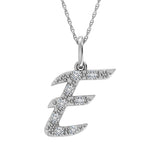 Diamond 1/8 Ct.Tw. Letter E Pendant in 10K White Gold