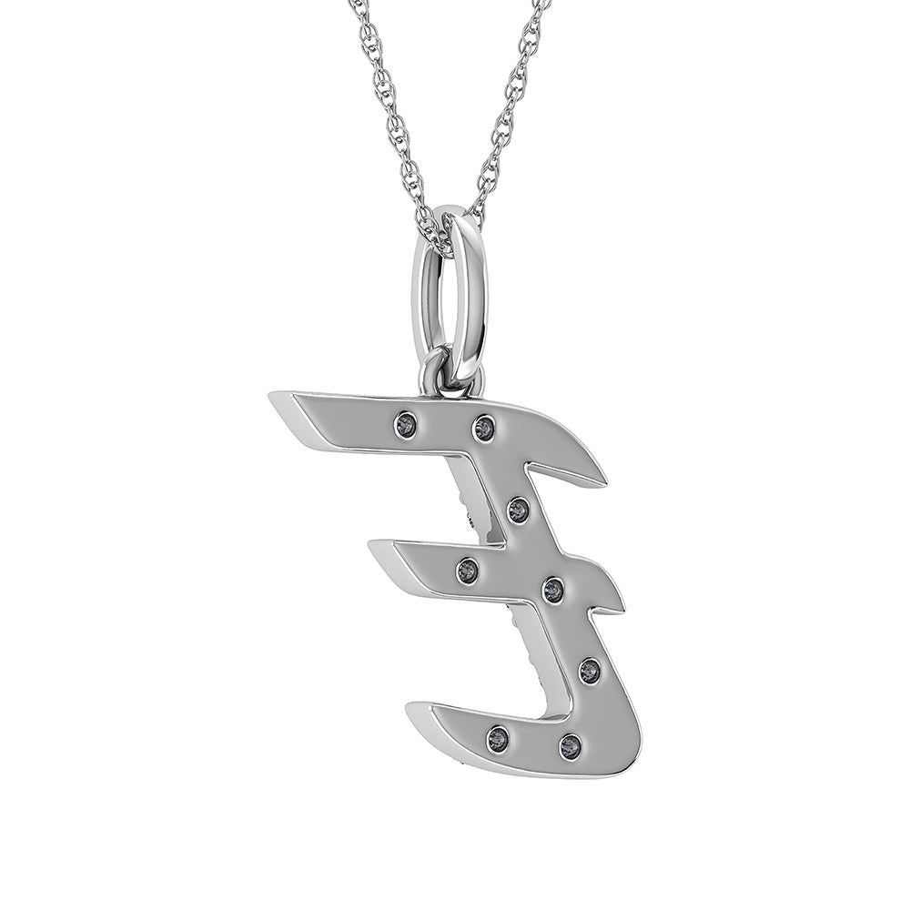 Diamond 1/8 Ct.Tw. Letter E Pendant in 10K White Gold