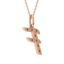 Load image into Gallery viewer, Diamond 1/8 Ct.Tw. Letter F Pendant in 10K Rose Gold