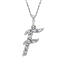 Load image into Gallery viewer, Diamond 1/8 Ct.Tw. Letter F Pendant in 10K White Gold