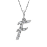 Diamond 1/8 Ct.Tw. Letter F Pendant in 10K White Gold