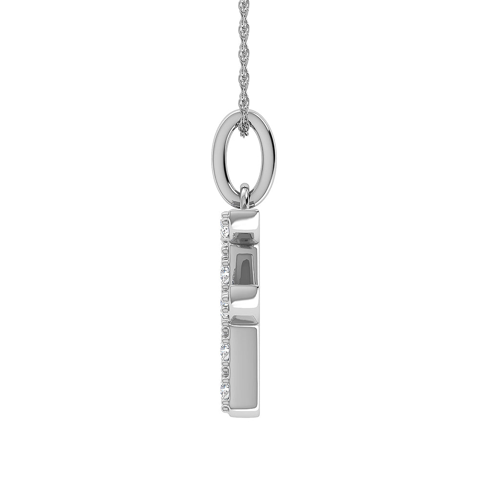 Diamond 1/8 Ct.Tw. Letter F Pendant in 10K White Gold