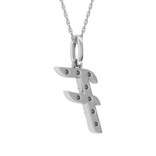 Load image into Gallery viewer, Diamond 1/8 Ct.Tw. Letter F Pendant in 10K White Gold