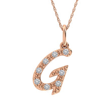 Load image into Gallery viewer, Diamond 1/8 Ct.Tw. Letter G Pendant in 10K Rose Gold