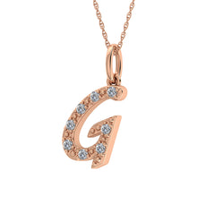 Load image into Gallery viewer, Diamond 1/8 Ct.Tw. Letter G Pendant in 10K Rose Gold