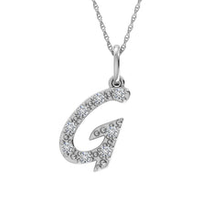 Load image into Gallery viewer, Diamond 1/8 Ct.Tw. Letter G Pendant in 10K White Gold