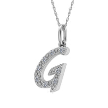 Load image into Gallery viewer, Diamond 1/8 Ct.Tw. Letter G Pendant in 10K White Gold